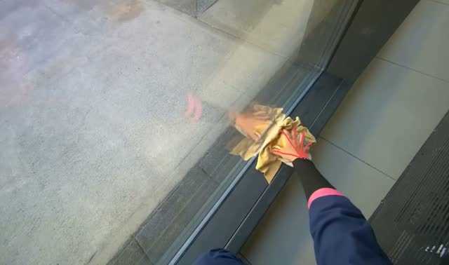 Wiping window frames and glass: egocentric robotics sample