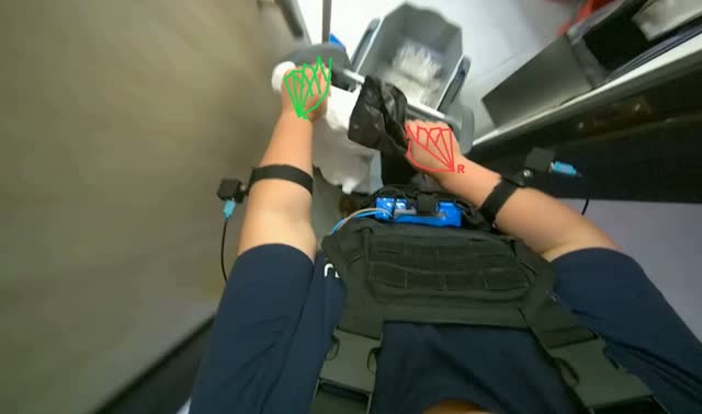 Organizing cleaning supplies into cart: egocentric robotics sample