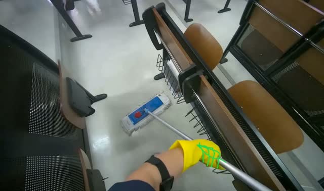 Mopping auditorium floor: egocentric robotics sample