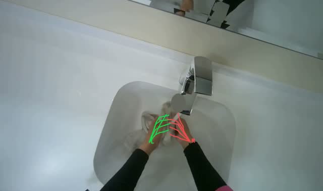 Washing cleaning cloth and wiping sink: egocentric robotics sample