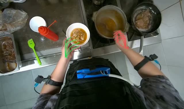 Serving soup into a bowl: egocentric robotics sample
