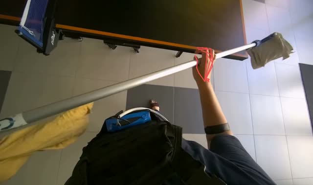 Cleaning a large table: egocentric robotics sample