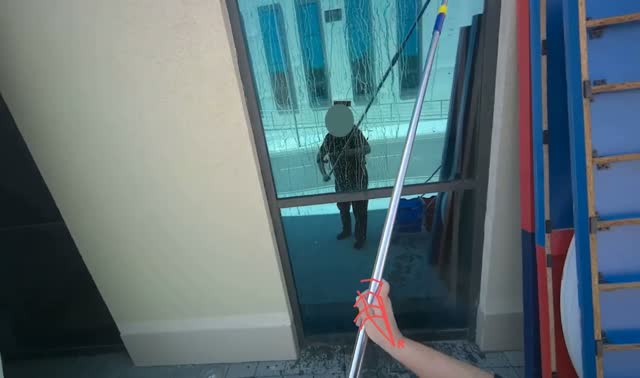 Cleaning building windows: egocentric robotics sample