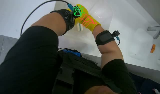Washing cleaning cloths in sink: egocentric robotics sample
