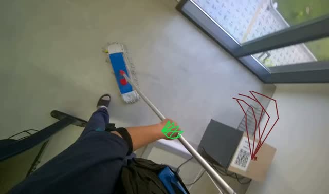 Mopping lecture hall floor: egocentric robotics sample
