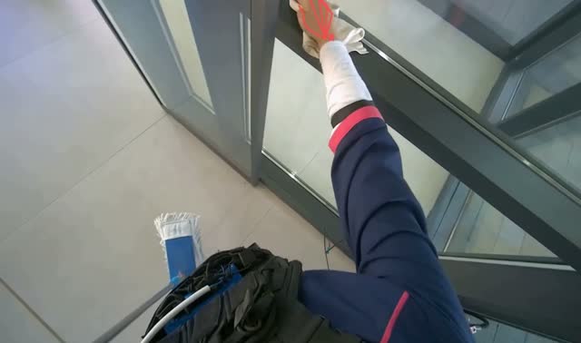 Wiping window frames: egocentric robotics sample