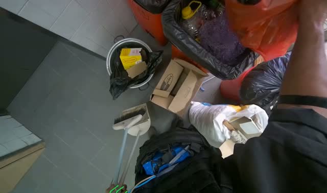 Tying and disposing of trash bags: egocentric robotics sample
