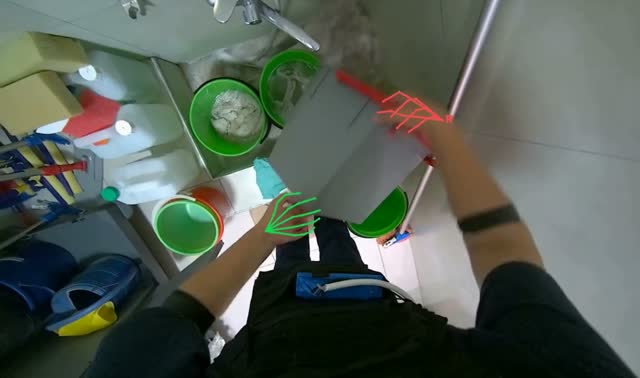 Emptying and refilling mop bucket: egocentric robotics sample