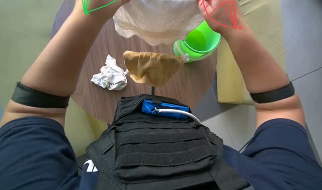 Attaching cloths to mop head: egocentric robotics sample