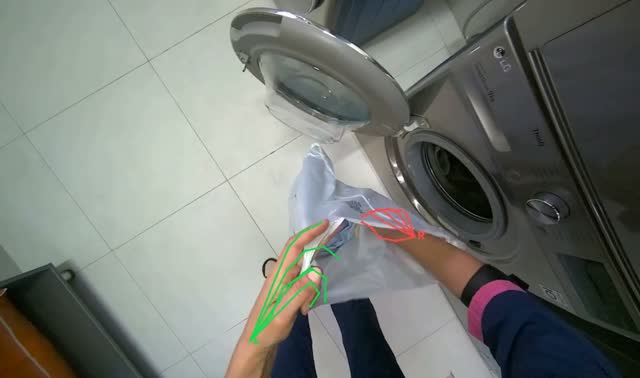 Loading laundry into washing machine: egocentric robotics sample