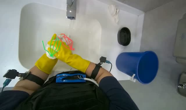 Washing cleaning cloth: egocentric robotics sample