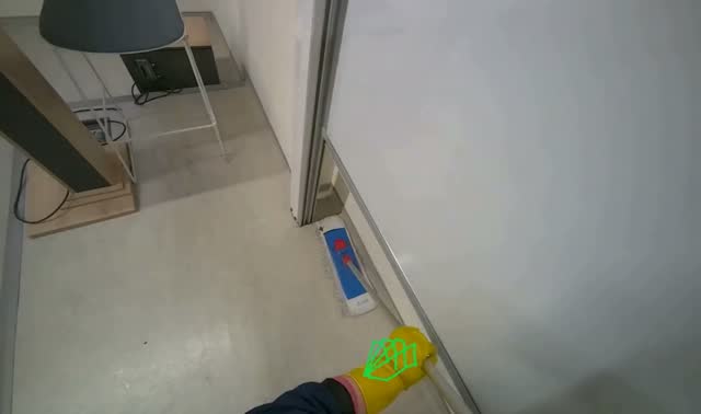 Mopping lecture hall floor: egocentric robotics sample
