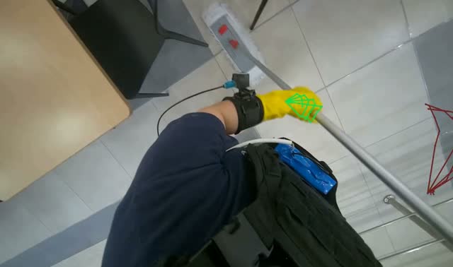 Mopping tiled floor: egocentric robotics sample