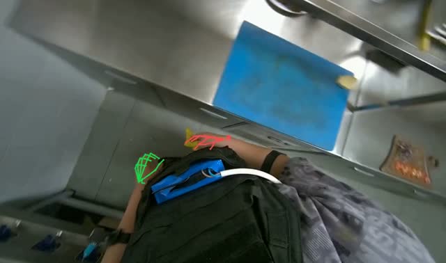 Wiping kitchen counter: egocentric robotics sample
