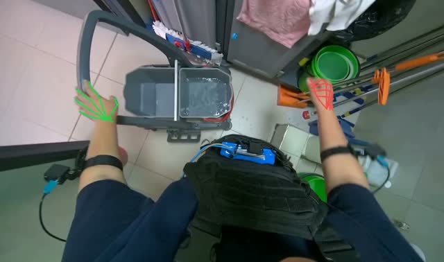Preparing cleaning equipment: egocentric robotics sample