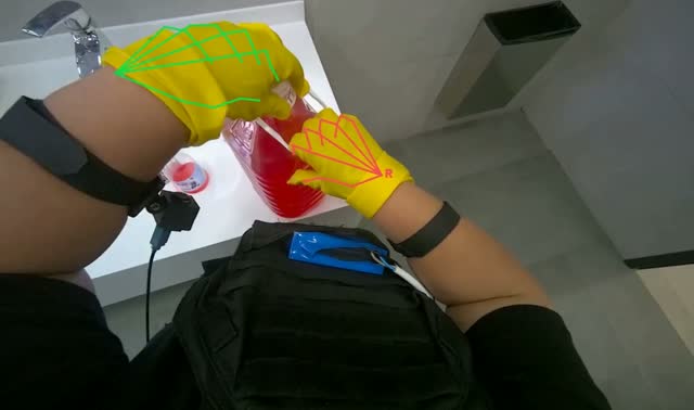 Refilling spray bottle: egocentric robotics sample