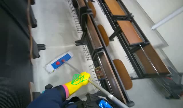 Cleaning lecture hall: egocentric robotics sample