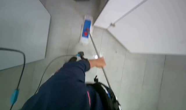 Cleaning restroom: egocentric robotics sample