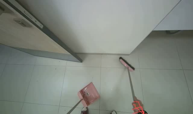 Sweeping changing room floor: egocentric robotics sample
