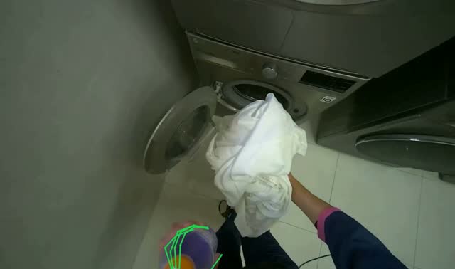 Loading laundry into washing machine: egocentric robotics sample
