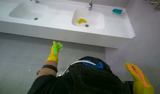 Cleaning sink and faucet: egocentric robotics sample