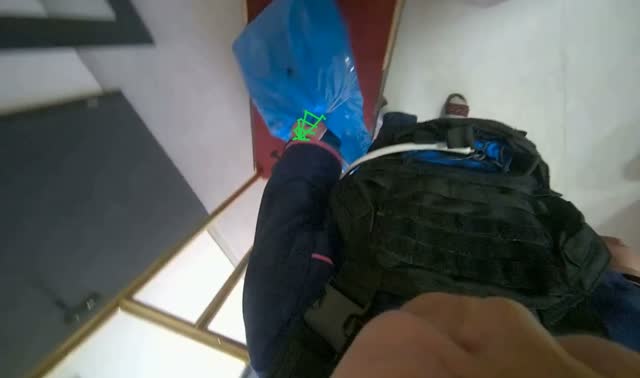 Tying and moving blue bag: egocentric robotics sample