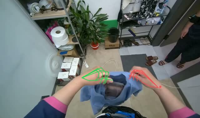 Organizing clothes on rack: egocentric robotics sample