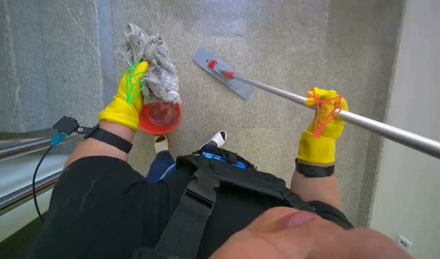 Preparing and mopping floor: egocentric robotics sample