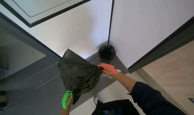 Collecting trash and used cloths: egocentric robotics sample
