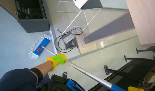 Mopping lecture hall floor: egocentric robotics sample