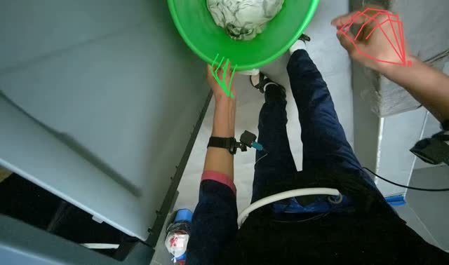 Wringing cleaning cloth: egocentric robotics sample