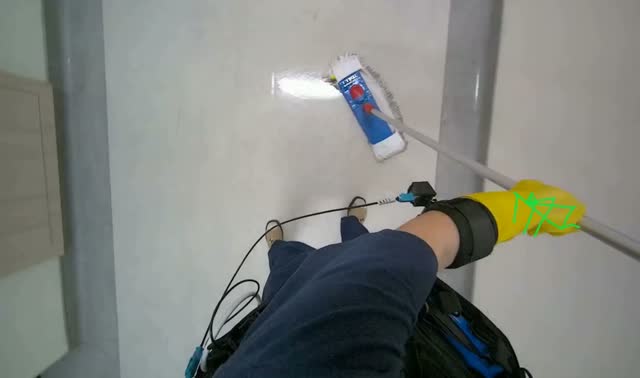 Mopping lobby floor: egocentric robotics sample