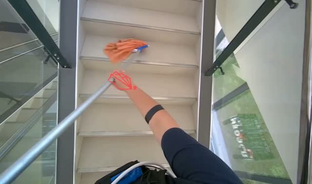 Mopping stairs: egocentric robotics sample