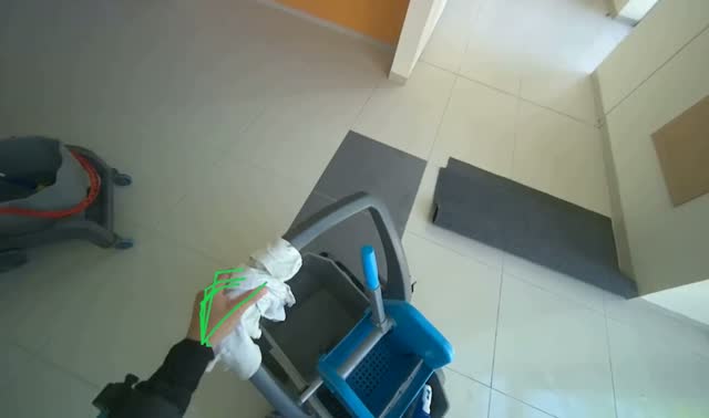 Mopping tiled floor: egocentric robotics sample