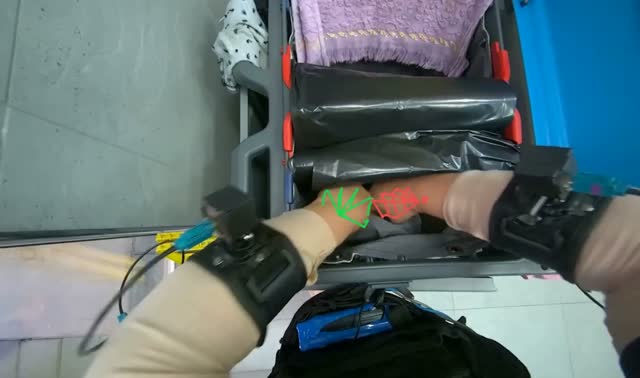 Preparing trash bags and gloves: egocentric robotics sample