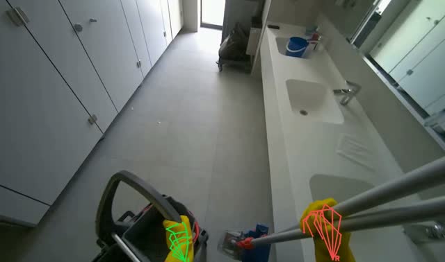 Cleaning the restroom: egocentric robotics sample