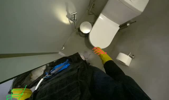Cleaning restroom surfaces: egocentric robotics sample