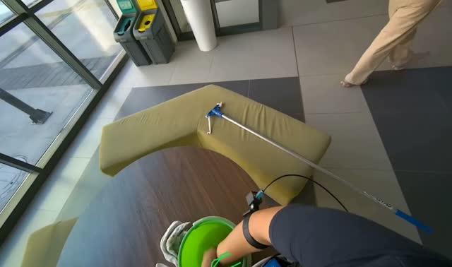 Preparing cleaning tools: egocentric robotics sample