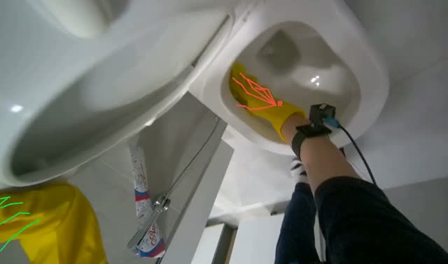 Cleaning toilet: egocentric robotics sample