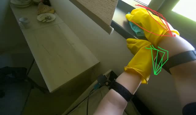 Wiping window sill: egocentric robotics sample