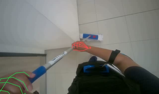 Mopping hallway floor: egocentric robotics sample