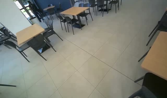 Mopping cafe floor: egocentric robotics sample
