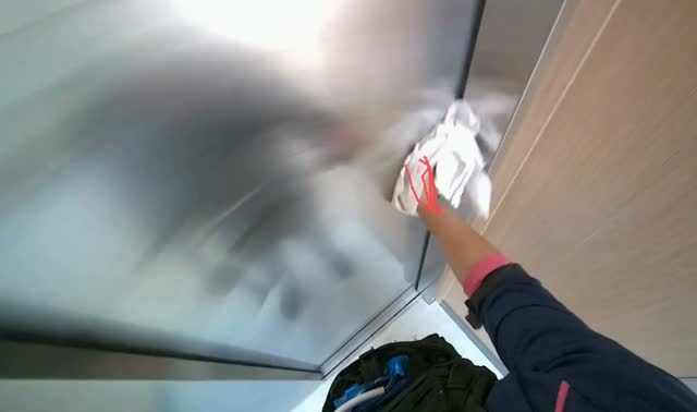 Wiping stainless steel wall: egocentric robotics sample