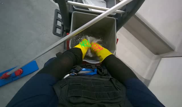 Washing and wringing mop head: egocentric robotics sample
