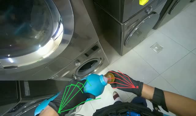 Adding detergent to washing machine: egocentric robotics sample
