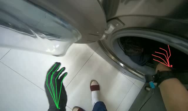 Loading and setting laundry machines: egocentric robotics sample