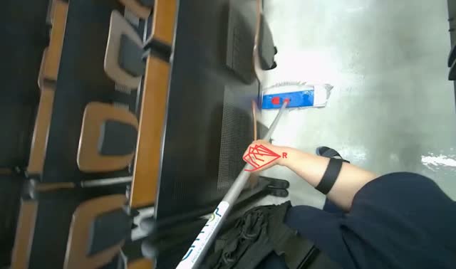 Mopping classroom floor: egocentric robotics sample