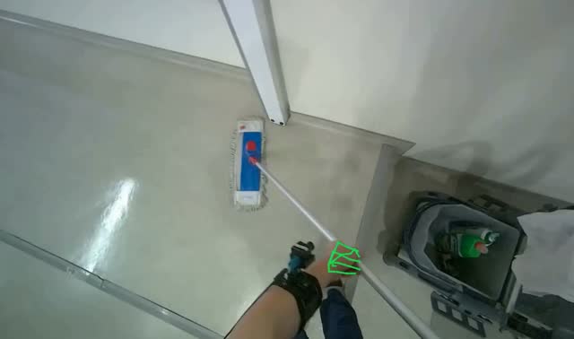 Mopping lecture hall floor: egocentric robotics sample