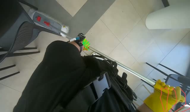 Mopping cafeteria floor: egocentric robotics sample