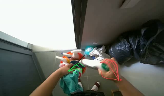 Organizing cleaning supplies: egocentric robotics sample